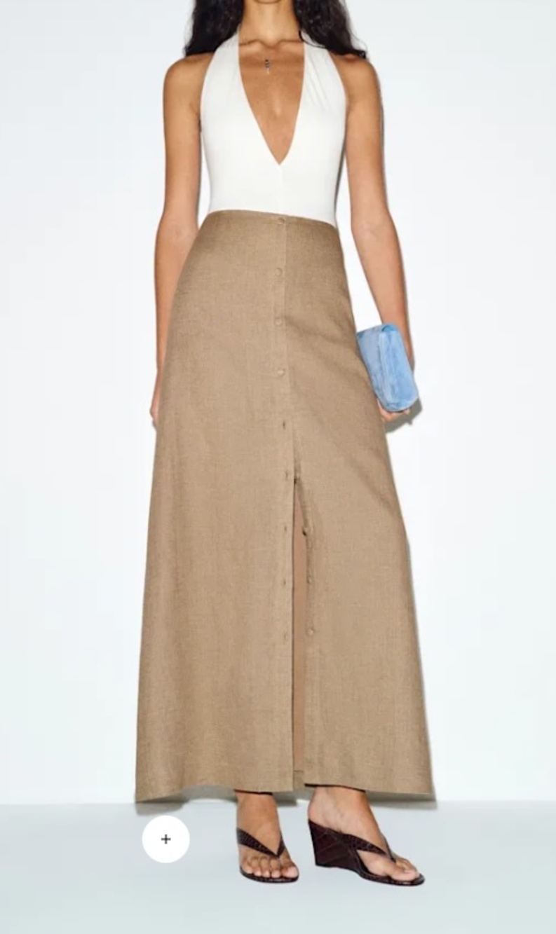 Reformation Andi Linen Maxi Skirt Natural - Size 0